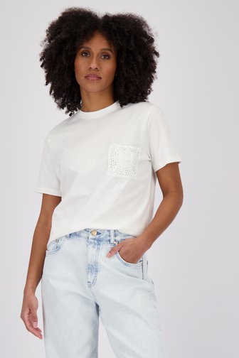 T-shirt ecru avec poche crochet de JDY pour Femmes