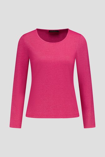Le devant de T-shirt fuchsia à paillettes de Claude Arielle pour Femmes