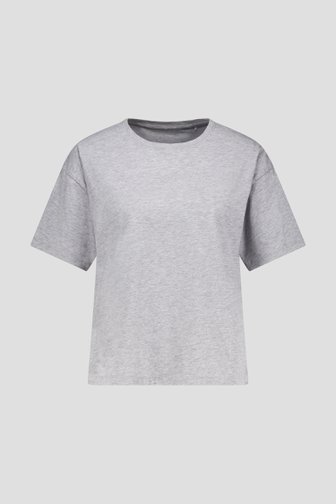 T-shirt gris à col rond de Liberty Island pour Femmes