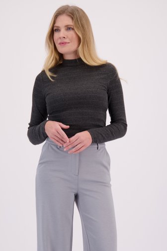 Le devant de T-shirt gris à rayures pailletées de Libelle pour Femmes