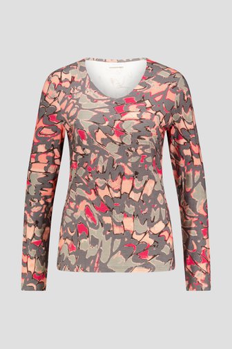 Photo produit 1 de T-shirt gris-bleu à imprimé abstrait de Barbara Lebek pour Femmes