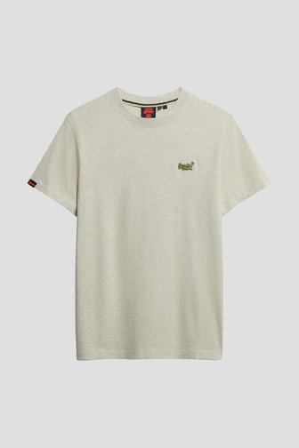 Le devant de T-shirt gris en coton de Superdry pour Hommes