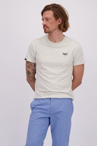 Le devant de T-shirt gris en coton de Superdry pour Hommes