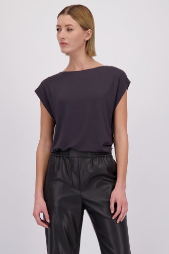 Voorkant van T-shirt in antraciet door D'Auvry voor Dames