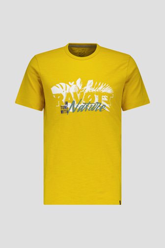 T-shirt jaune avec imprimé	 de Ravøtt pour Hommes
