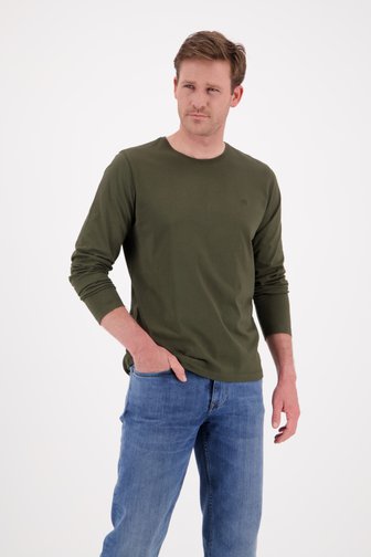 T-shirt kaki à manches longues de Ravøtt pour Hommes
