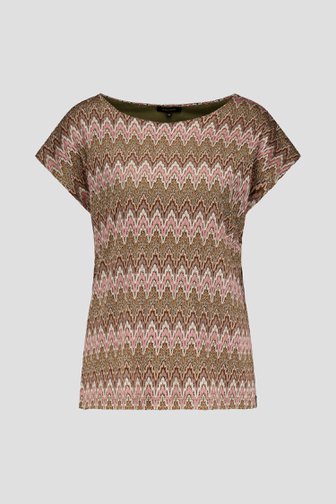 T-shirt kaki avec motif au crochet de More & More pour Femmes