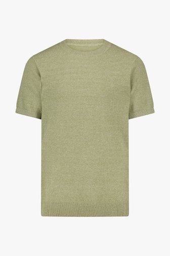 T-shirt kaki en maille fine - Collection Metejoor de Ravøtt pour Hommes
