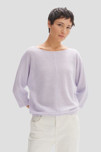 T-shirt lilas en crochet avec motif ajouré de Opus pour Femmes