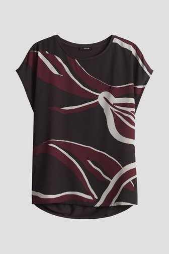 T-shirt marron foncé avec imprimé abstrait de Opus pour Femmes