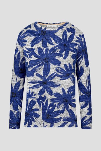 T-shirt met blauw bloemenmotief van Bicalla voor Dames