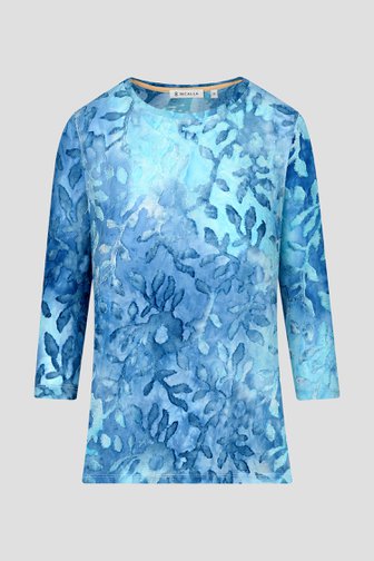 T-shirt met blauw-turqoise bloemenmotief van Bicalla voor Dames
