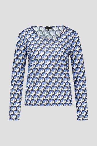 Productfoto 1 van T-shirt met blauw-zwarte print door Claude Arielle voor Dames