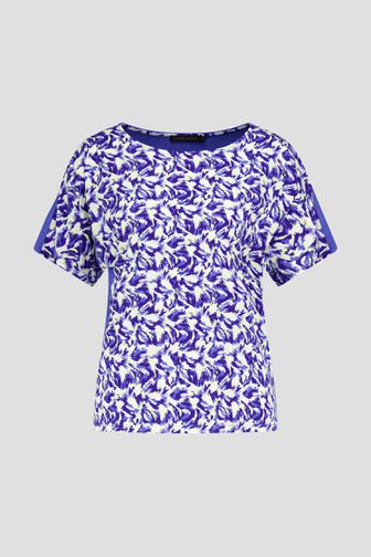 T-shirt met print in blauw, geel en wit van Claude Arielle voor Dames