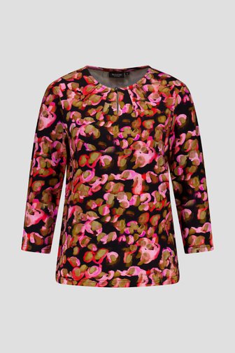 Photo produit 1 de T-shirt noir à imprimé coloré de Signature pour Femmes