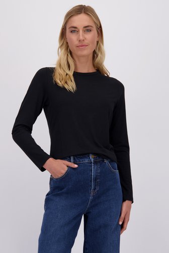 Le devant de T-shirt noir à manches longues de Liberty Island pour Femmes