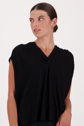 T-shirt noir ample, female, Marque: Opus