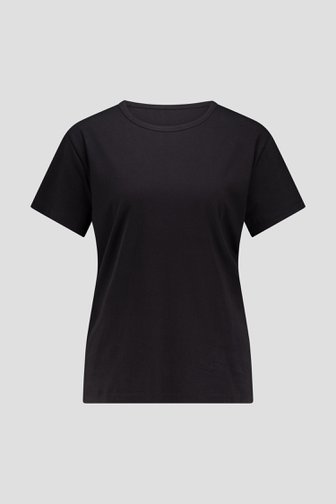 T-shirt noir avec col rond de Liberty Island pour Femmes
