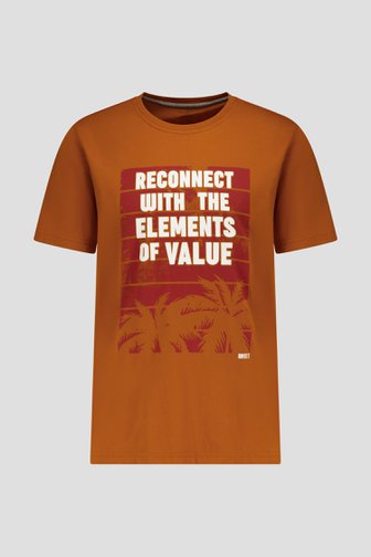 T-shirt orange foncé avec imprimé de Ravøtt pour Hommes