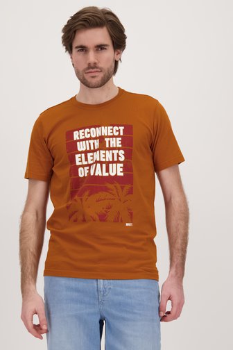 T-shirt orange foncé avec imprimé de Ravøtt pour Hommes
