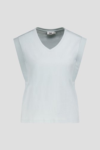 T-shirt pastel turquoise à col en V de Louise pour Femmes