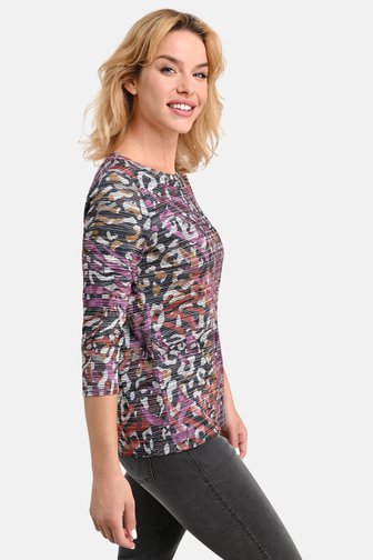 T-shirt rayé à imprimé coloré de Bicalla pour Femmes