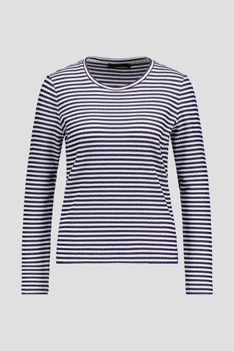 Le devant de T-shirt rayé blanc-bleu de Claude Arielle pour Femmes