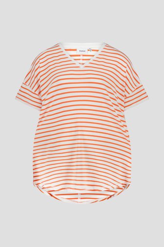 T-shirt rayé écru et orange 
 de Fransa pour Femmes