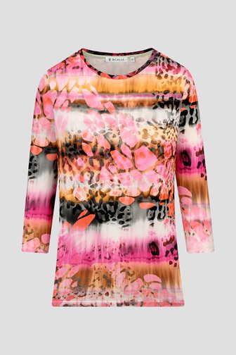 T-shirt rose à imprimé animalier de Bicalla pour Femmes