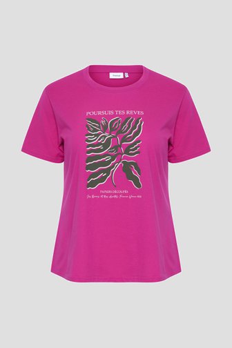 T-shirt rose avec imprimé de Fransa pour Femmes