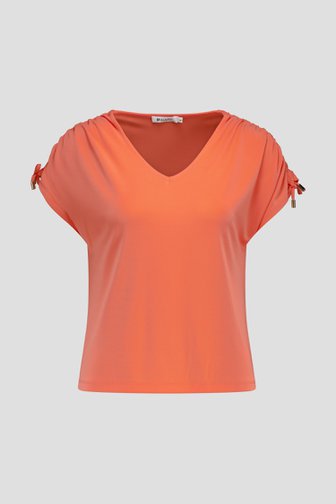 T-shirt rose corail à col V de D'Auvry pour Femmes