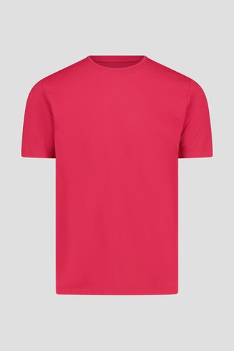 T-shirt rouge à col rond de Liberty Island pour Hommes