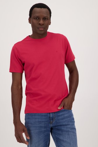 T-shirt rouge à col rond de Liberty Island pour Hommes
