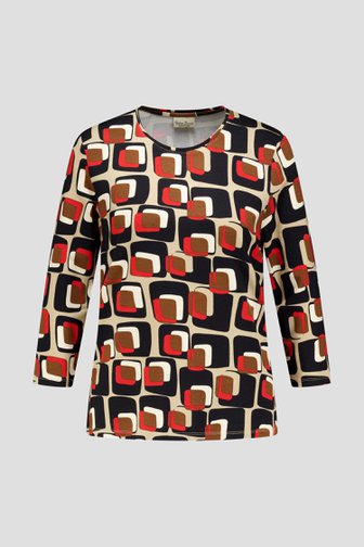 Photo produit 1 de T-shirt rouge-brun avec imprimé de Barbara Lebek pour Femmes