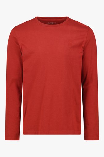 T-shirt rouge foncé à manches longues de Ravøtt pour Hommes