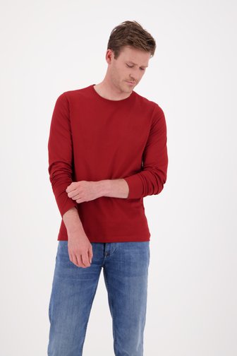 T-shirt rouge foncé à manches longues de Ravøtt pour Hommes