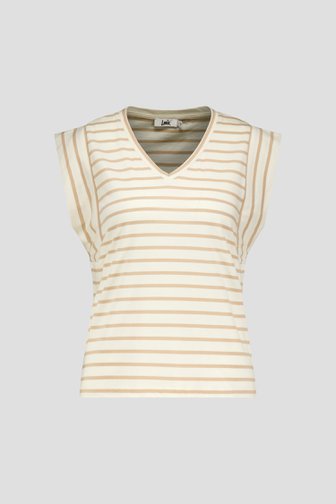 T-shirt sans manches rayé beige de Louise pour Femmes