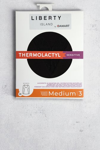 Le devant de T-shirt thermique noir à manches longues de Liberty Island pour Femmes