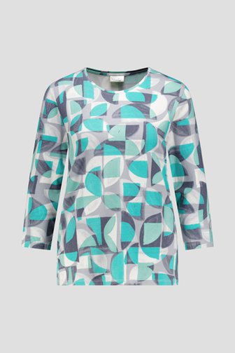 Photo produit 1 de T-shirt turquoise imprimé de Barbara Lebek pour Femmes