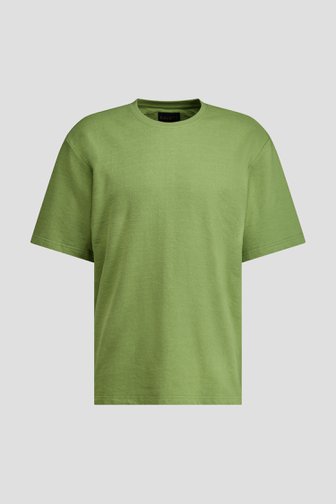 Le devant de T-shirt vert à col rond de Ravøtt pour Hommes