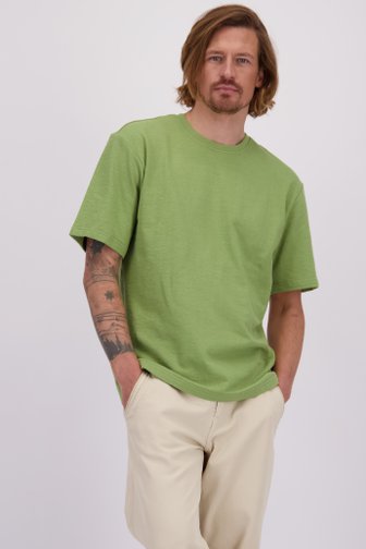 Le devant de T-shirt vert à col rond de Ravøtt pour Hommes