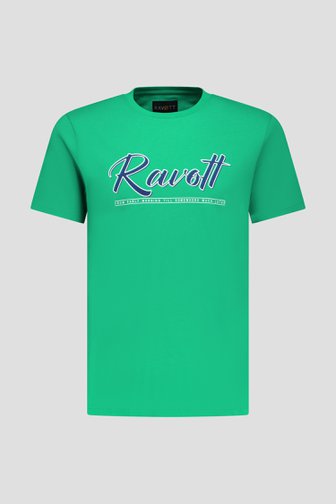T-shirt vert à imprimé de Ravøtt pour Hommes