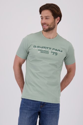T-shirt vert avec imprimé de Ravøtt pour Hommes