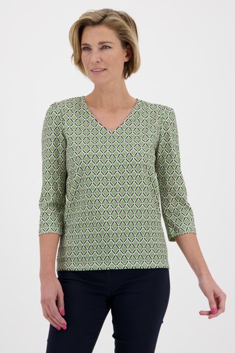 T-shirt vert clair à imprimé géométrique de Claude Arielle pour Femmes