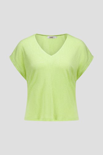T-shirt vert clair en tricot léger de Libelle pour Femmes