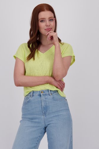 T-shirt vert clair en tricot léger de Libelle pour Femmes