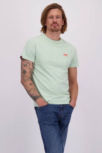 Le devant de T-shirt vert en coton de Superdry pour Hommes