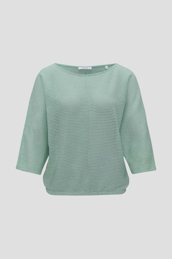T-shirt vert en crochet avec motif ajouré de Opus pour Femmes