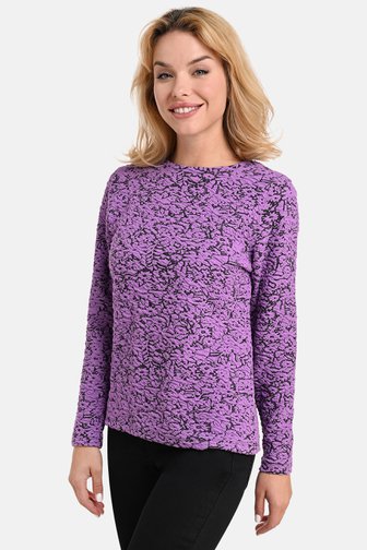 T-shirt violet à motif floral de Bicalla pour Femmes