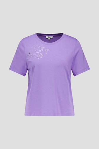 T-shirt violet avec fleur brodée de Louise pour Femmes